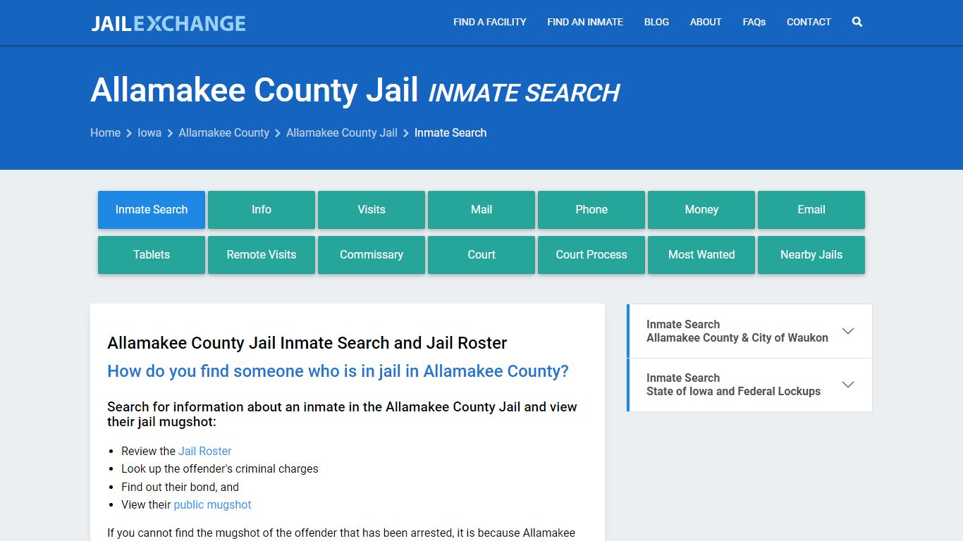 Inmate Search: Roster & Mugshots - Allamakee County Jail, IA
