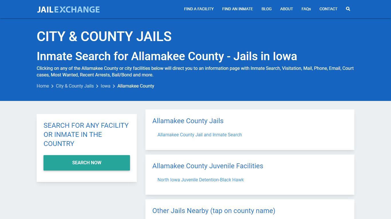 Inmate Search for Allamakee County | Jails in Iowa - Jail Exchange